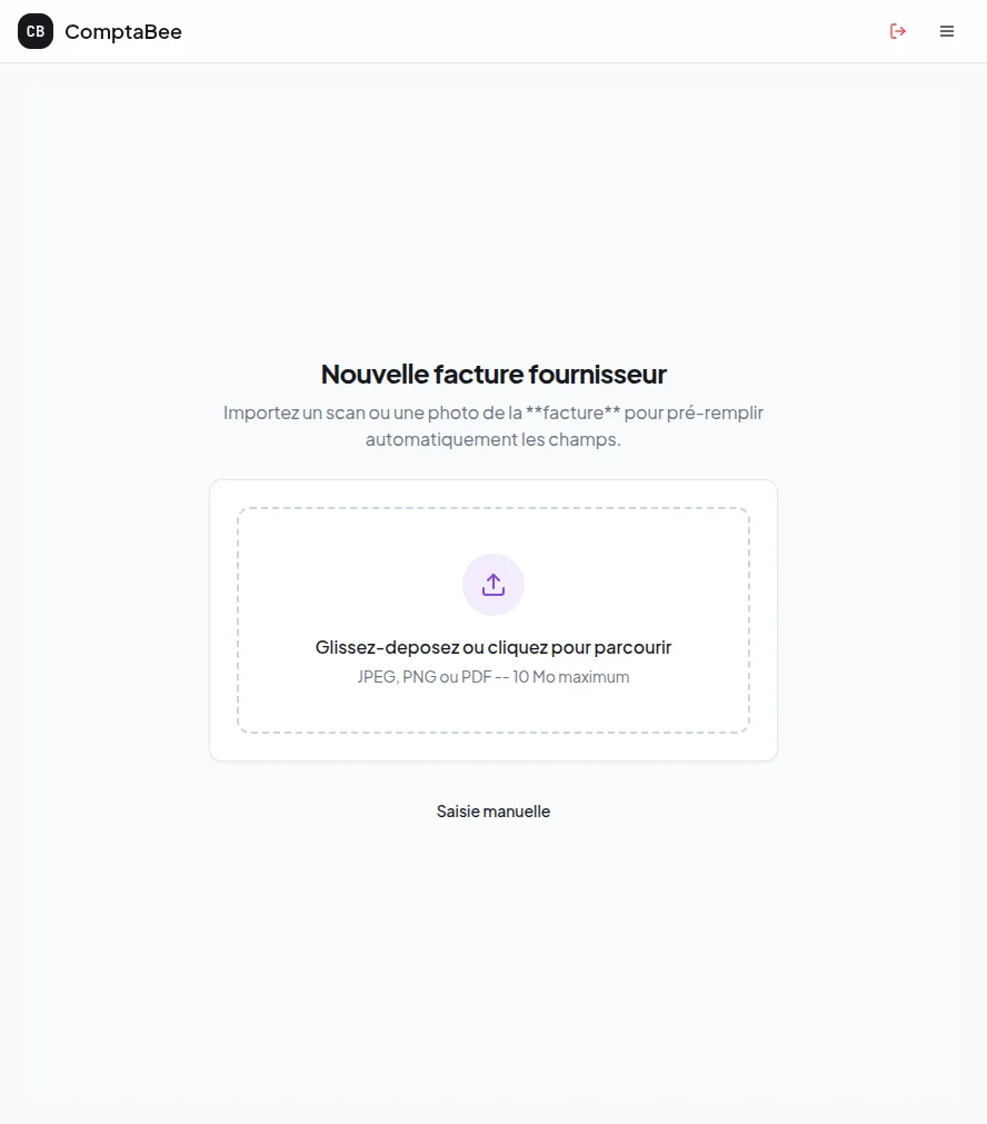 Upload facture fournisseur